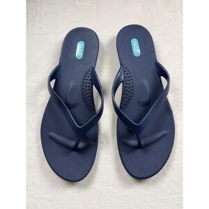 Oka-B Navy Blue Ergonomic Comfort Flip Flop Sandals Womens Size 11 EU 41